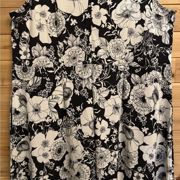 NWT Talbots Size 2X Plus Size Black White Floral Print Tank Maxi Dress - Picture 8 of 12